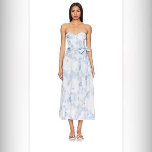 Bardot Vibrant midi dress in aqua tie dye